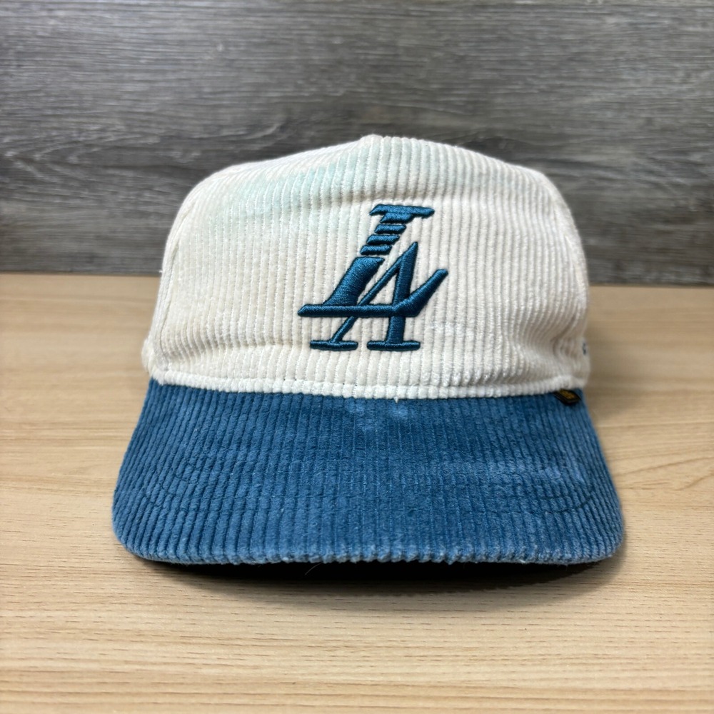 Reference Hat Cap Snapback White Cream Blue Corduroy Paradise LA Palm Trees